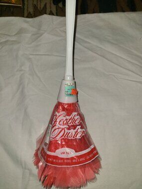 Vintage Red Feather Duster 1960s New In Original Packaging Mid Century